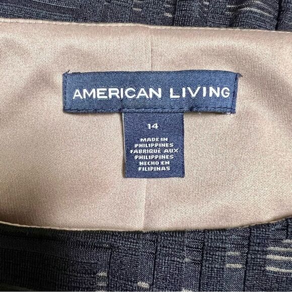 AMERICAN LIVING Sleeveless Dress with Overlay Black and Tan Size 14 - Picture 6 of 7